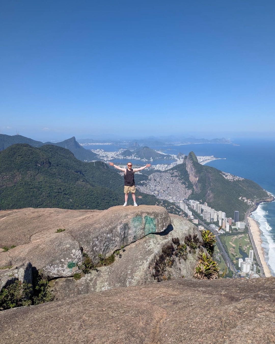 Joe on a clifftop above Rio de Janeiro