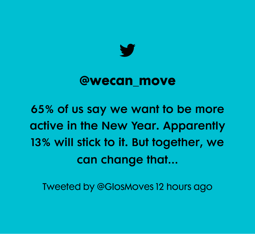 Tweet: 65% of us say we want to be more active in the New Year