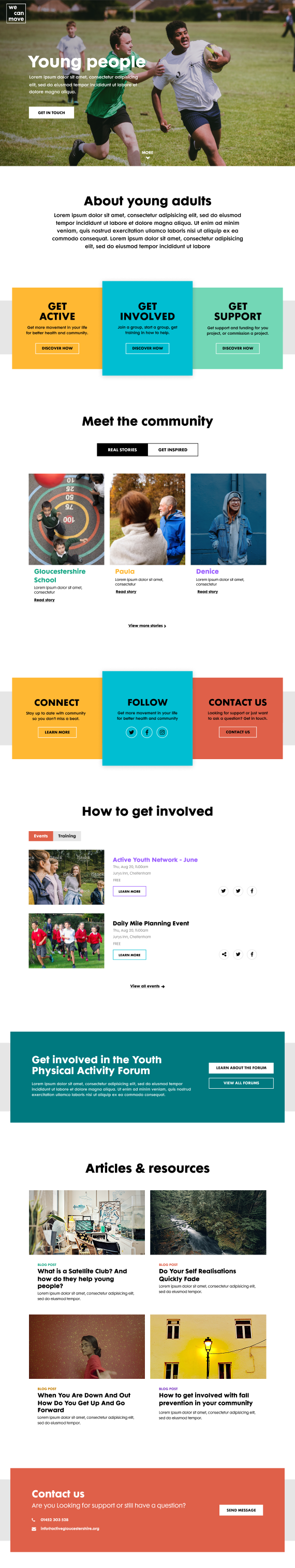 The Young People community page