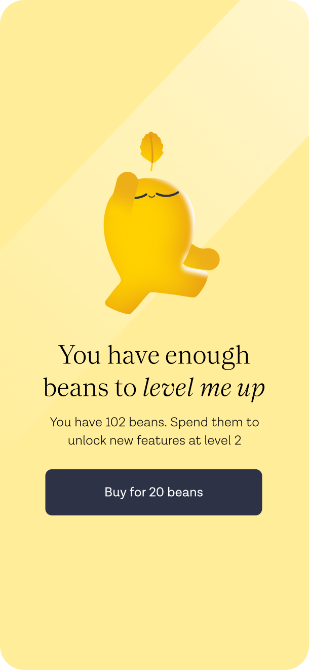 ZOE app: you have enough beans to level up