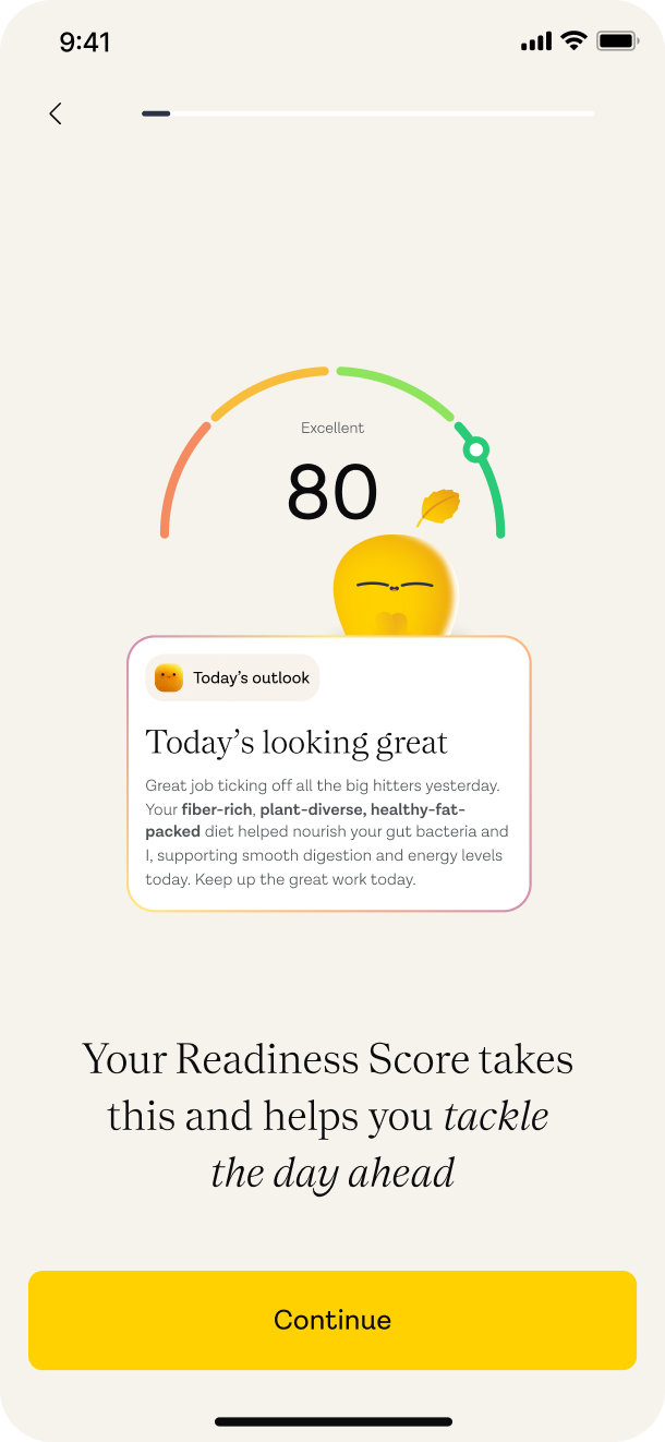 ZOE app: today&rsquo;s positive readiness outlook
