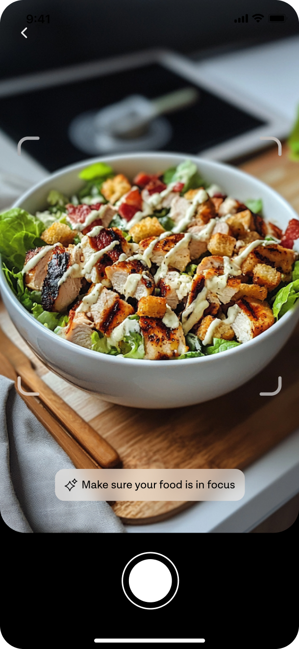 ZOE app: snapping a photo of a meal to log it